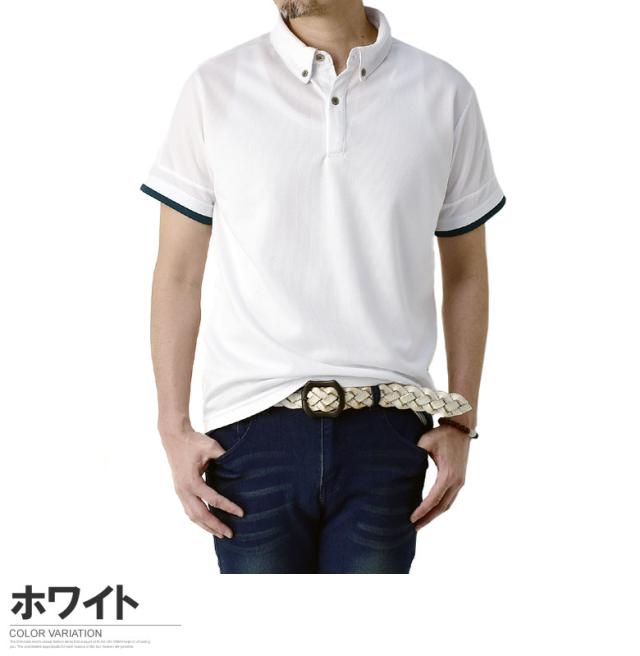 ポロシャツ メンズ 半袖 ボタンダウン クレリック ポロ 吸汗速乾 トップス カットソー Dry機能 ストレッチ Uvカット C4y パケ2 の通販はau Pay マーケット メンズファッション Flag On Crew