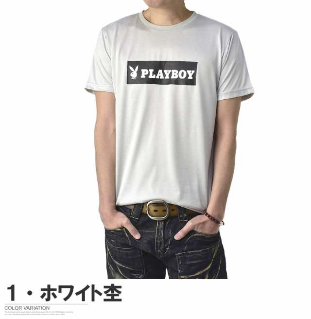 秋新作 プレイボーイ メンズ Tシャツ 半袖 吸水 吸汗速乾 ドライT ...