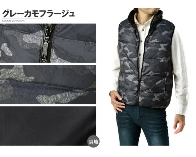 ダウンベスト　 jeans ダウンベスト メンズ ベスト カラーファスナー 配色裏地