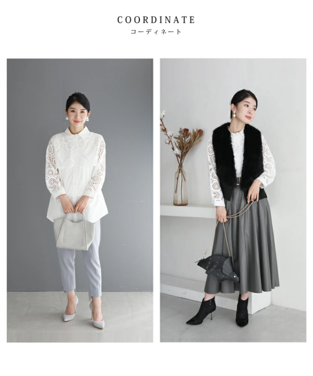 再入荷8月9日 美しいカットワークの花レースシャツトップス（S~2L対応