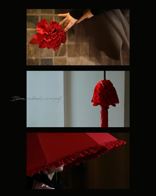 新作10月1日 「咲き続けよう、私らしく」花束アンブレラ cawaii fne00014 1年中 旅行 野外 日常使い ヘビロテ おでかけ 休日 贈り物 プレゼント ギフト 日除け 晴雨兼用 雨傘 レッド フリル 上品 レディース ファッション 大人 ママ ミセス 30代 40代 50代 60代