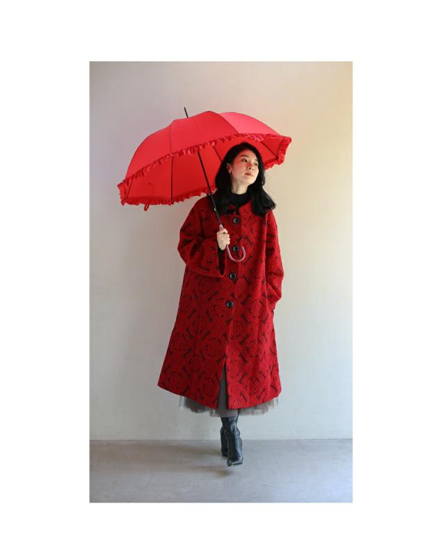 新作10月1日 「咲き続けよう、私らしく」花束アンブレラ cawaii fne00014 1年中 旅行 野外 日常使い ヘビロテ おでかけ 休日 贈り物 プレゼント ギフト 日除け 晴雨兼用 雨傘 レッド フリル 上品 レディース ファッション 大人 ママ ミセス 30代 40代 50代 60代