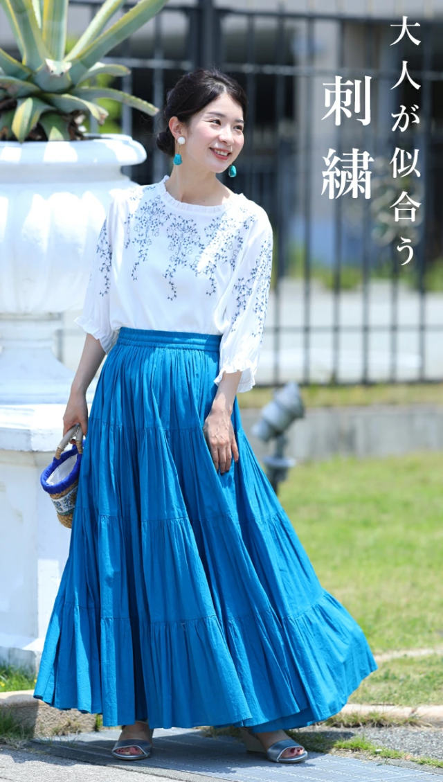 葡萄の蔦刺繍ブラウス w50991 S〜L 2L〜3L cawaii レディース ブラウス