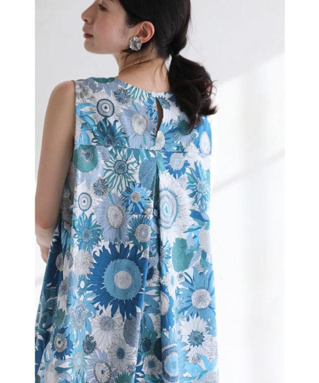 再入荷6月29日 爽やかな 夏色 に 染まる 向日葵 タック ミディアム  