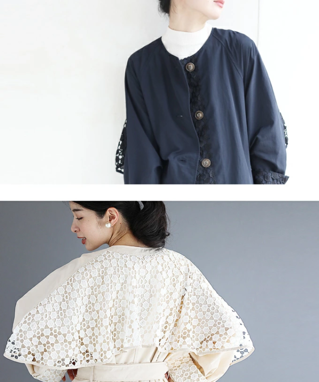 再入荷2月2日 （ベルト付き）後ろ姿に浮かぶ可愛いパンチングレースの