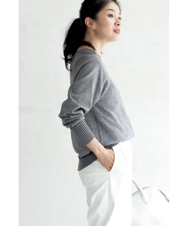 再入荷11月19日 華やぐ煌めきラメ クルーネックニット Back to BASICS