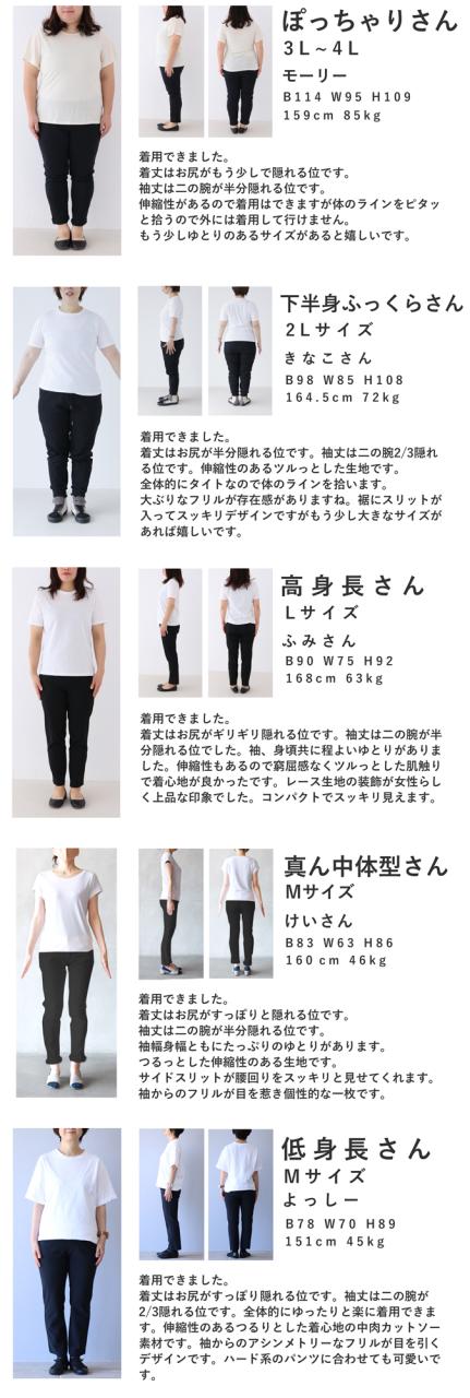 再入荷7月29日 （黒）流れるアシンメトリーフリルラインのカットソー