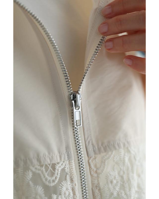 再入荷9月9日 ウエスト絞れるレース柄刺繍のベールパーカー cawaii