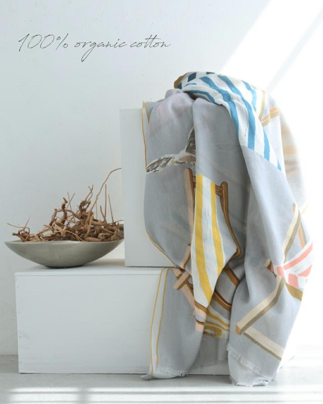 新作7月19日 デザイナーが描く 天然素材スカーフ cawaii fyc00002 春