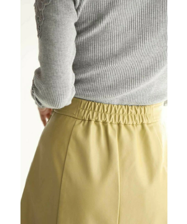 差し色カラーのフェイクレザーミディアムスカート fzp00039od フェイク