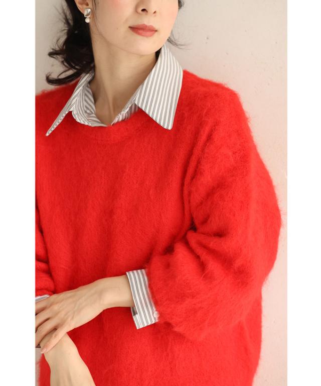 BIGSALE】 ふわふわモヘア風ニットプルオーバートップス
