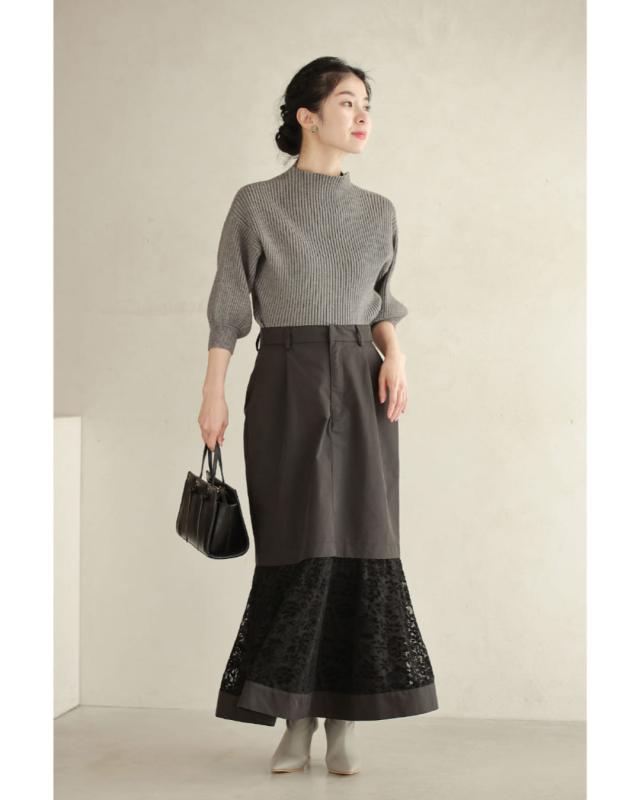 再入荷12月1日 （黒）レース広がるマーメイドラインロングスカート ロングスカート マーメイド レディース ファッション 秋服 冬服 マーメイド レース cawaii fzp00199od S~M対応 ブラック 日常使い おでかけ 休日 キレイめ シンプル ミセス 30代 40代 50代 再入荷12月1日 （黒）レース広がるマーメイドラインロングスカート