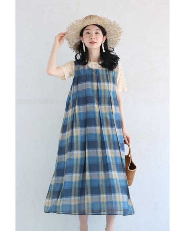 Sov. ベージュドットワンピース ボウタイリボン フリル Aライン Sov