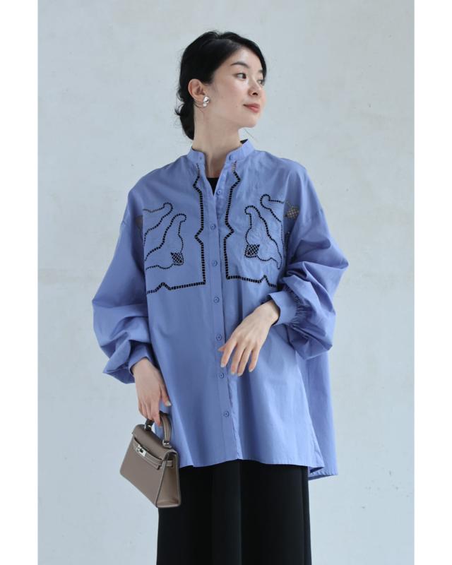 再入荷9月5日 エレガントなカットワークレースのシャツトップス cawaii