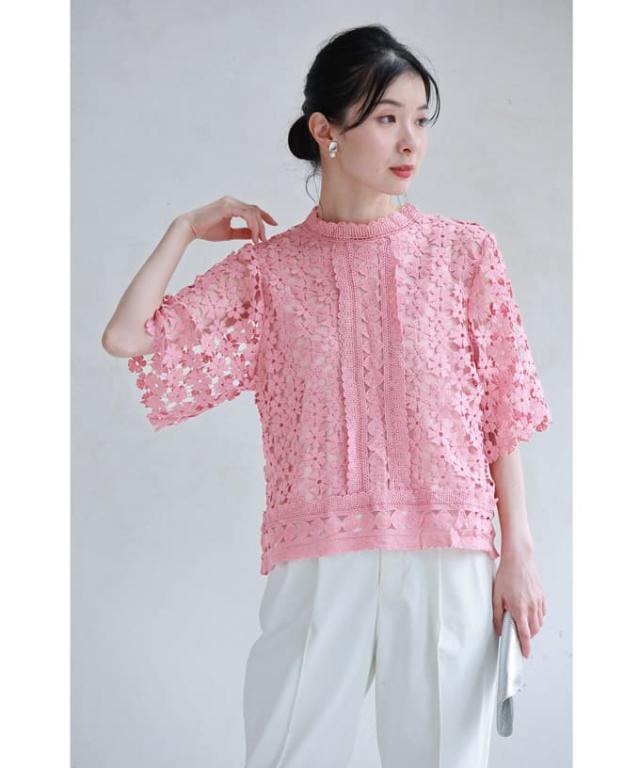 再入荷3月23日 花咲カッティングレースプルオーバートップス cawaii