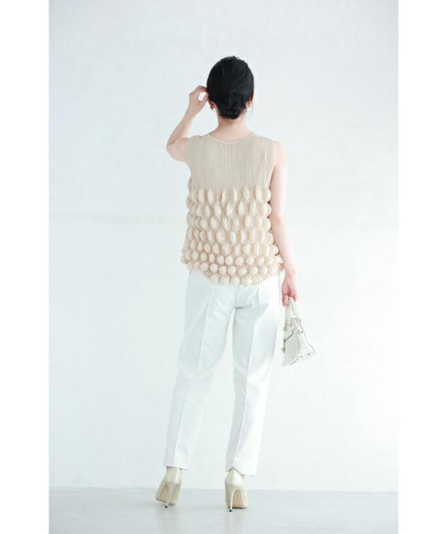 再入荷6月29日 不思議な立体ぽこぽこ素材カットソートップス トップス