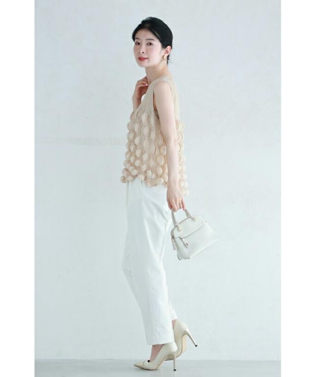 再入荷6月29日 不思議な立体ぽこぽこ素材カットソートップス トップス