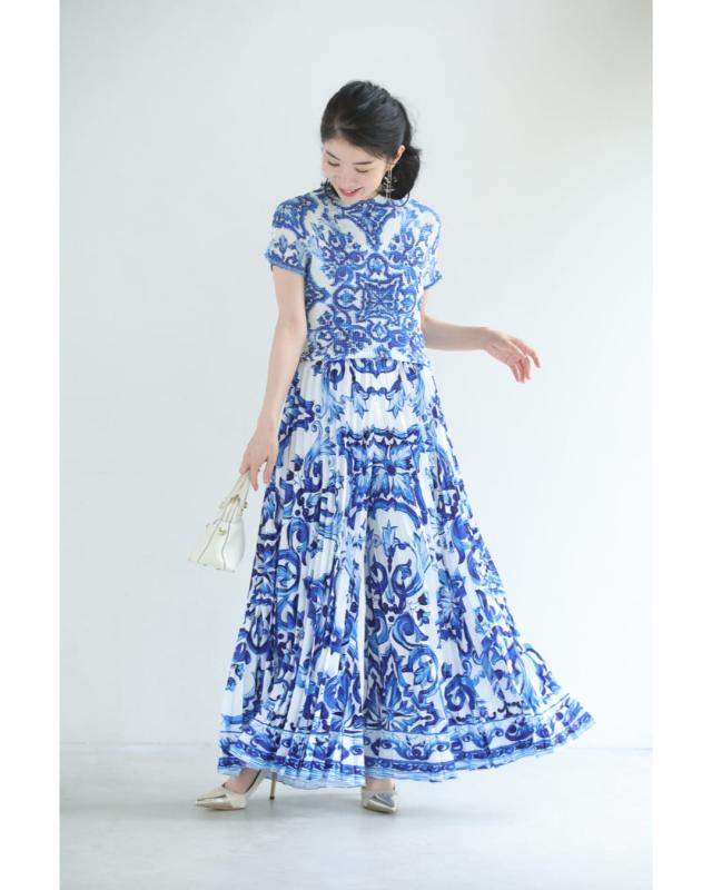 再入荷8月19日 エレガントな伸びやかカットソーとプリーツパンツの2点セット【set】 2点セット セットアップ レディース ファッション 春 夏 着回し cawaii w50533nc S~2L対応 ブルー 日常使い キレイめ 福袋 30代 40代 50代 再入荷8月19日 エレガントな伸びやかカットソーとプリーツパンツの2点