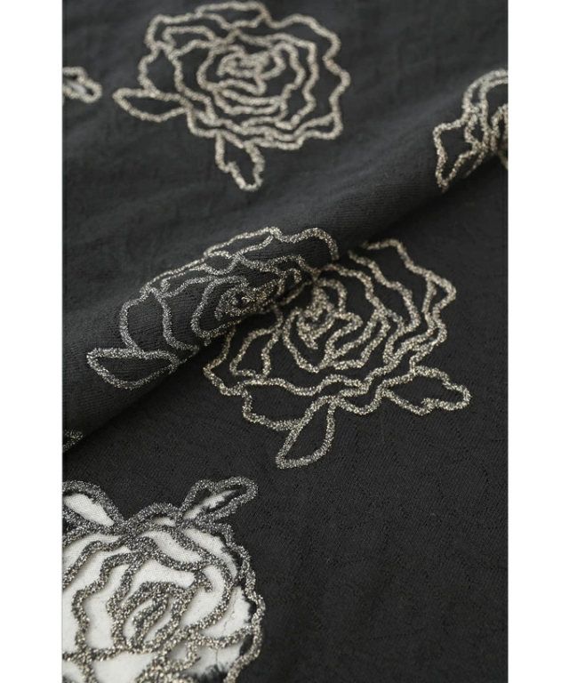 カーディガン 秋冬 ニットカーディガン ロング w53920 M~3L 黒 煌めく