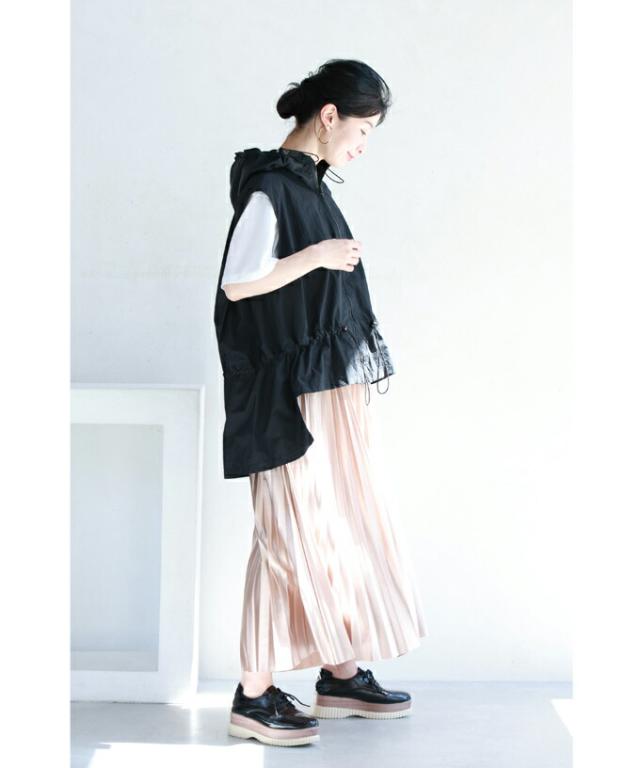 【セール商品返品交換不可】まで包み隠す前後差ヘムラインデザインベスト cawaii w60688ps S~3L対応 春服 春物 夏 夏服 夏物 UV対策 紫外線対策 日焼け対策 冷房対策 ブラック ベージュ 着回し 重ね着  レイヤード 体型カバー レディース ファッション ミセス 30代 40代 50代