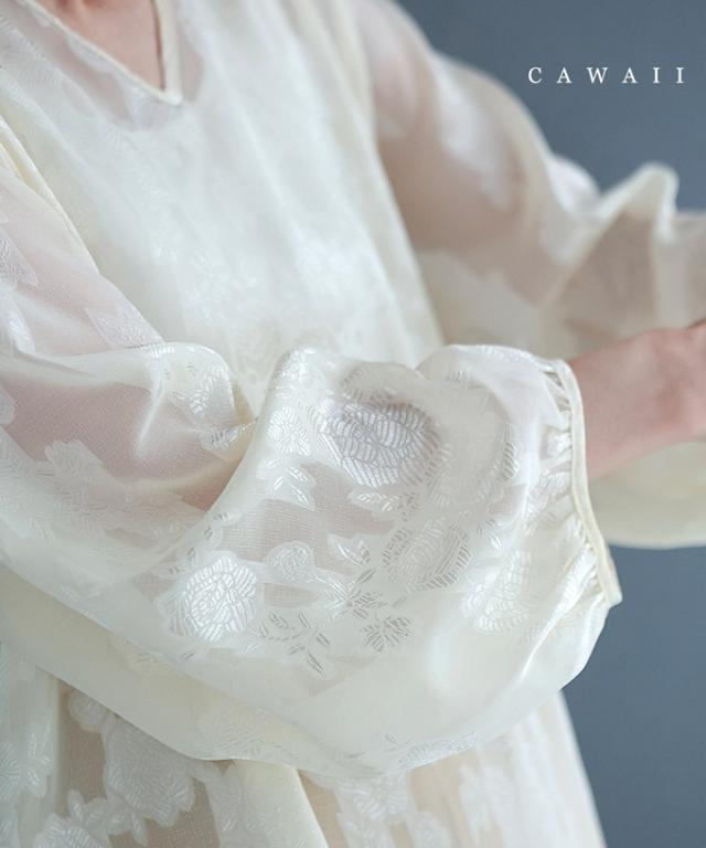 再入荷8月10日 艶めくバラレース模様のシアーブラウストップス トップス ブラウス レディース ファッション 春服 夏服 着回し シアー cawaii w60716ps S~2L対応 アイボリー 日常使い キレイめ シンプル ミセス 30代 40代 50代の通販は