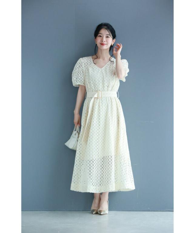 ワンピース ロング マキシ レディース フェザー花柄 デザイン