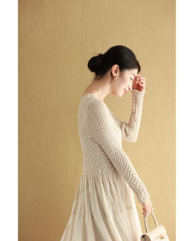 再入荷9月9日 私にフィットする伸びやかなくしゅくしゅミディアムワンピース cawaii w60912ps 春 秋 冬 伸縮 エレガント 大人可愛い 上品 おでかけ パーティー 女子会 レディース ファッション 大人 ママ ミセス 30代 40代 50代 再入荷9月9日 私にフィットする伸びやかなくしゅくしゅミディアム