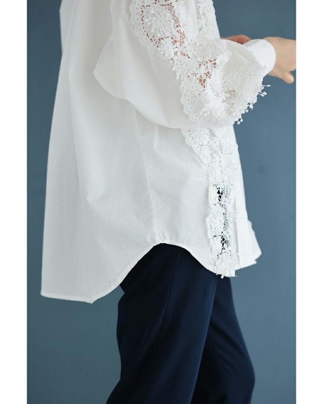 新作2月21日 流れゆく花レースのシャツトップス cawaii w61105ps S~3L