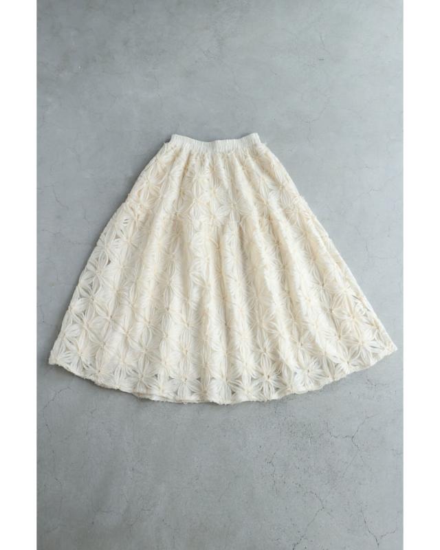 再入荷7月29日 リボンの花咲くベールミディアムスカート cawaii