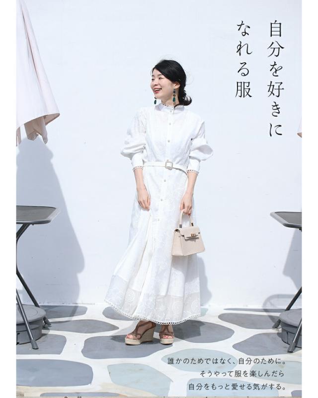 再入荷8月24日 春一番。私が始まるとっておき花刺繍ロングワンピース