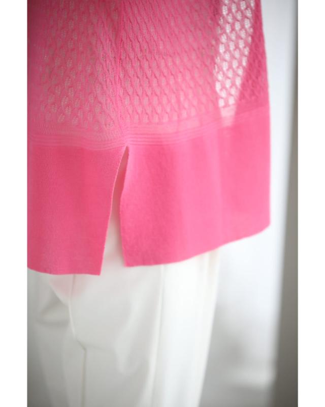 再入荷7月27日 伸びるレースの華やかピンクカーディガン cawaii