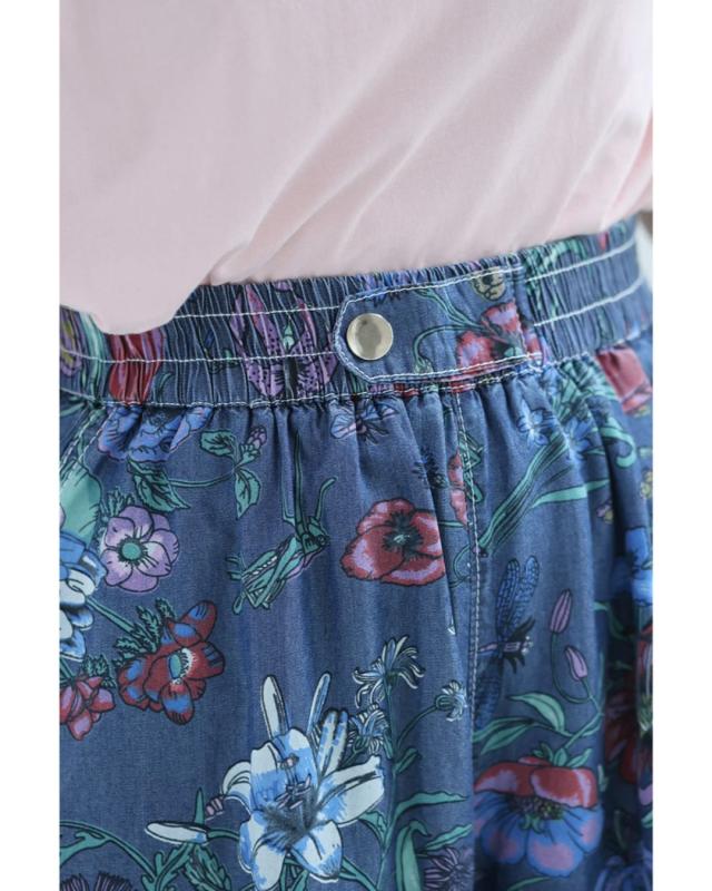 新作8月1日 色とりどりの花と息づく昆虫のくたっと柔らかワイドパンツ cawaii w61330ps S~L対応 ブルー 楽ちん 春 秋 夏 ヘビロテ ガーデン 植物 日常使い 個性的 お洒落 旅行 アウトドア レディース ファッション 大人 ママ ミセス 30代 40代 50代 60代 新作8月1日 色とりどりの花と息づく昆虫のくたっと柔らかワイドパンツ