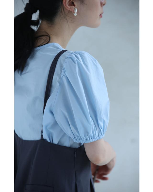 新作7月6日 パフスリーブカットソーとサロペットの2点セット【set