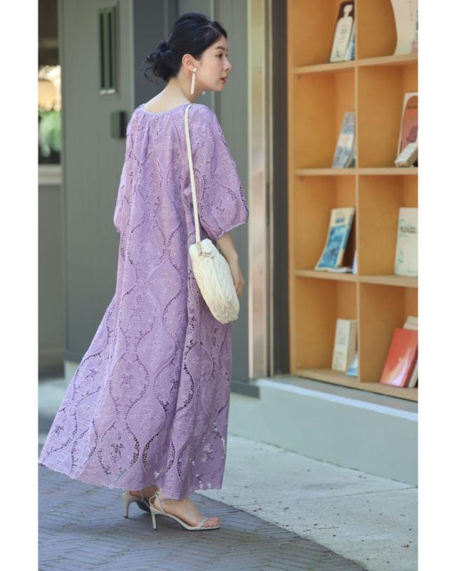 再入荷6月24日 美しさ際立つ華やぎレースロングワンピース 再入荷6月24日 美しさ際立つ華やぎレースロングワンピース