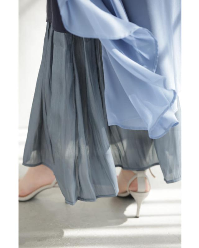 新作9月8日 異素材重なるデザインミディアムワンピース cawaii