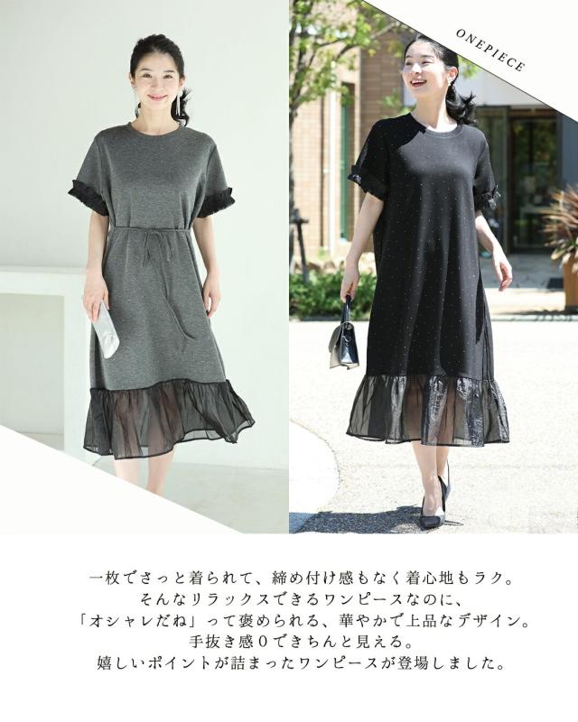 新作8月2日 ラクなのにきちんと見え 星空ワンピース cawaii w61505ps S