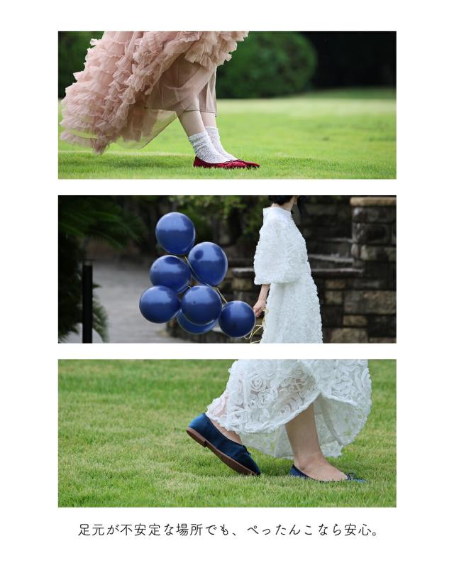 新作10月9日 恋する ベルベットバレエシューズ cawaii w61524ps ブルー