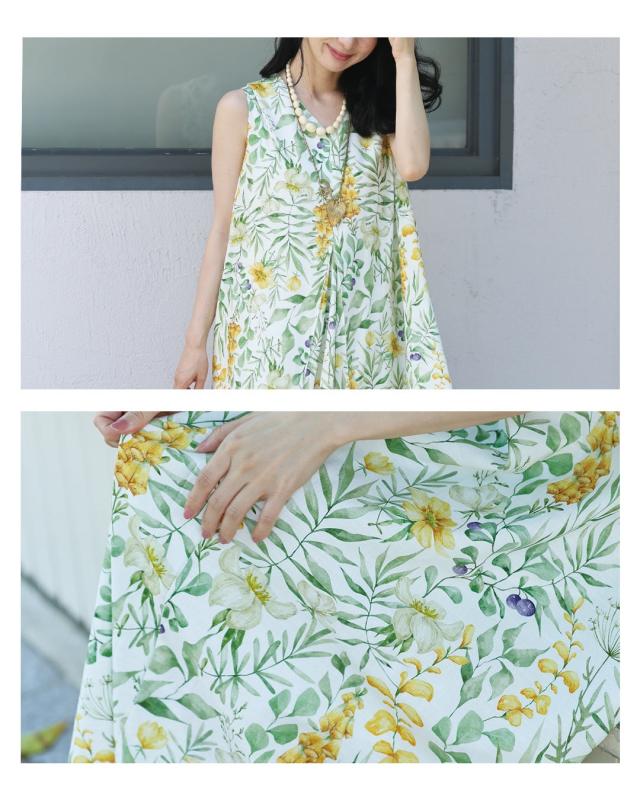 新作8月10日 花々の美しさ広がるロングワンピース cawaii w61527ps S~L