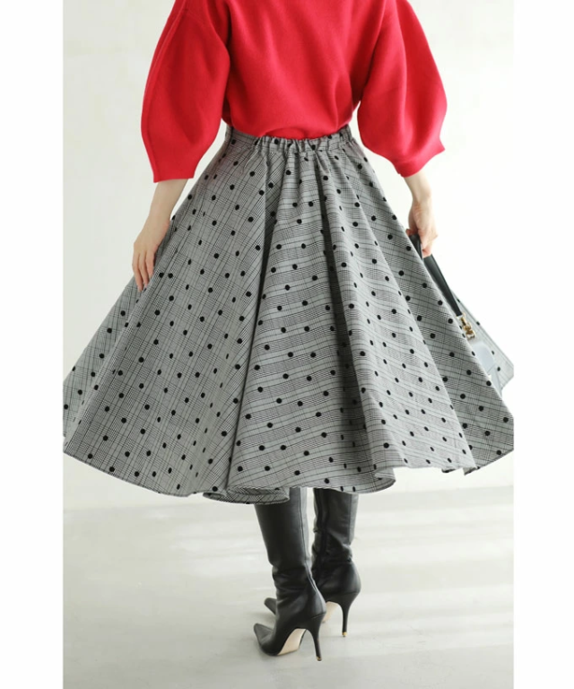 再入荷12月24日 （S~L対応）チェックに重なるフロッキードット