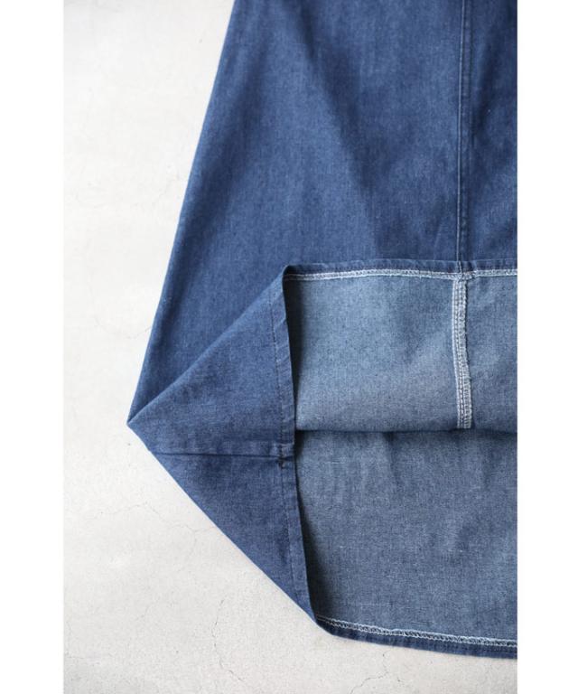 バックオープンのデニム調ミディアムワンピース cawaii wkj00025 S~L