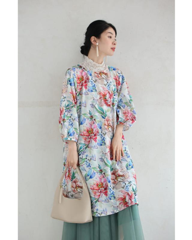 再入荷9月9日 気分華やぐ春満開Aラインチュニック cawaii wkj00221 S