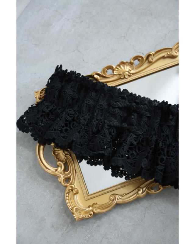 再入荷7月29日 （黒）ボリュームフリルレースのゴムベルト cawaii