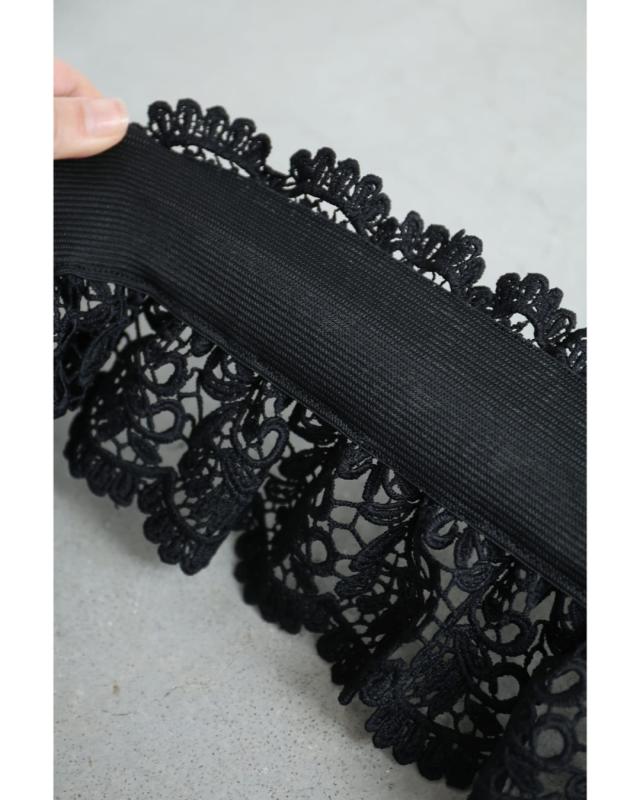 再入荷7月29日 （黒）ボリュームフリルレースのゴムベルト cawaii