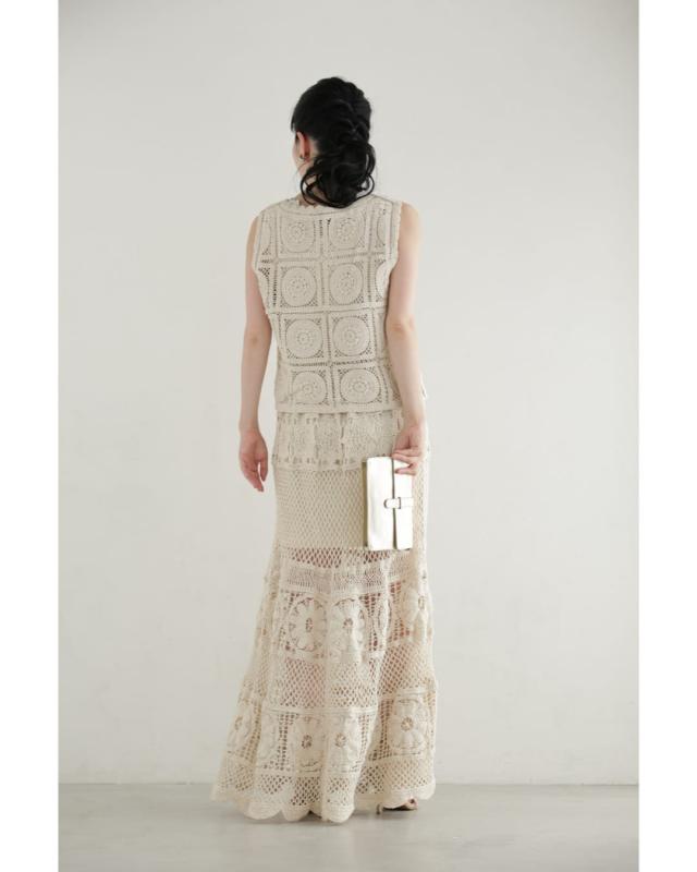 新作8月21日 クロシェベストとミニ丈インナーのクロシェスカート2点