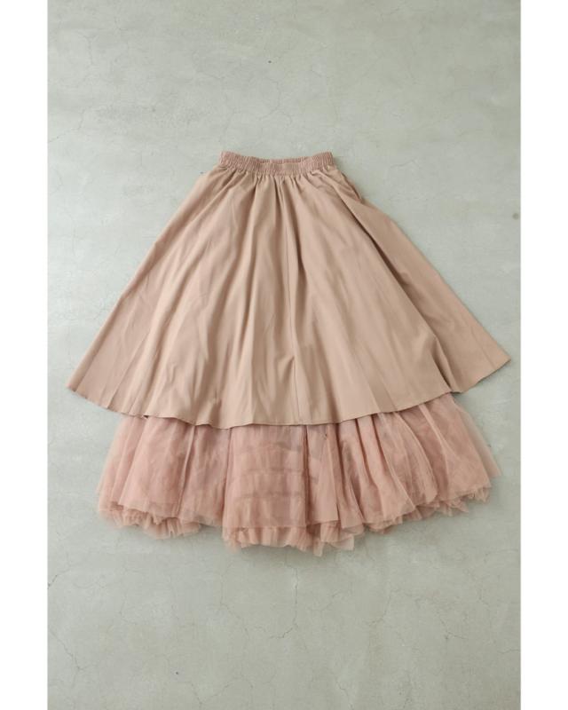 再入荷11月18日 流れるフリルのボリューミーチュールロングスカート