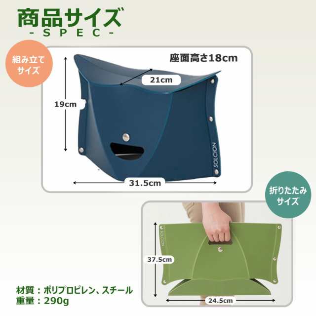 折りたたみ椅子 パタット 180 2個セット 高さ 18cm SOLCION PATATTO