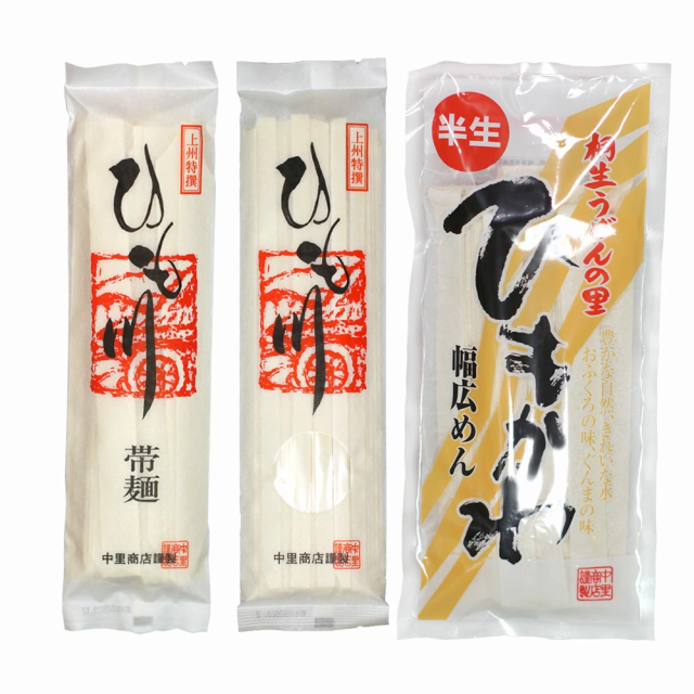 ひもかわうどん3種類食べ比べセット【つゆ4袋】　並麺　PAY　1000円ポッキリの通販はau　マーケット　お試し　帯麺　au　半生麺　PAY　桐生うどんの里　マーケット－通販サイト