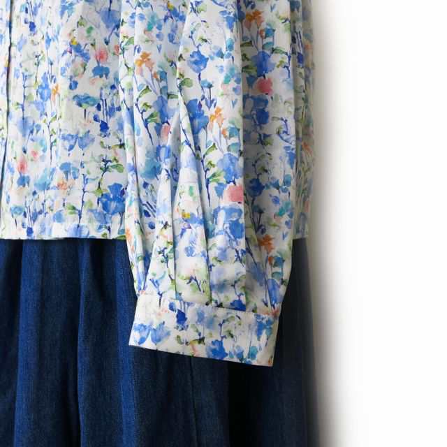 [2024春夏新作] リバティ ブラウス × ジェイ スローアン スタンドカラーブラウス LIBERTY × J Sloane Stand Collar Blouse レディース の通販は