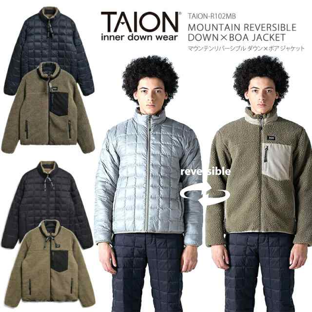 [2023秋冬新作] TAION タイオン ダウン × ボア リバーシブル ダウン ジャケット TAION-R102MB MOUNTAIN REVERSIBLE DOWN×BOA JACKET マ