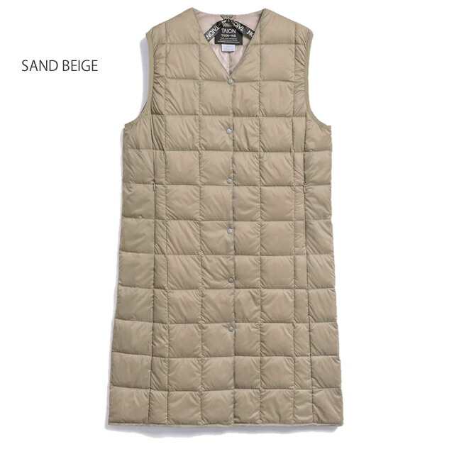 [2023秋冬新作] TAION タイオン  インナーダウン Vネック ロング ダウン ベスト TAION-W001-LONG V NECK LONG DOWN VEST  レディース キャンプ キャンプウェア 800フィルパワー アウトドアの通販は